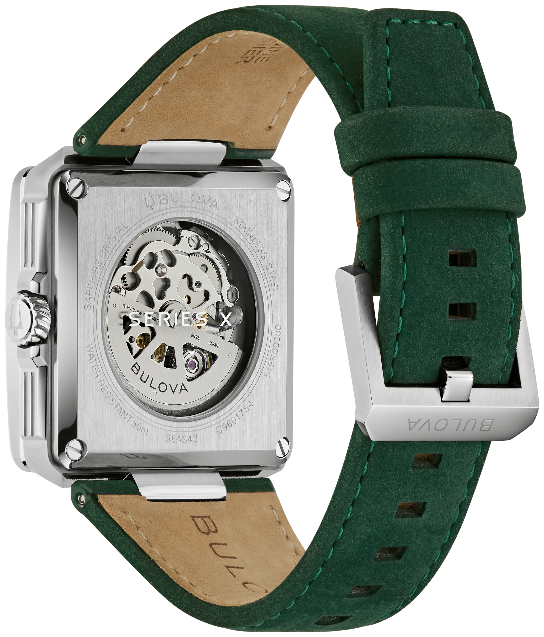 Green Dial Leather Strap Series X 98A343 | Bulova